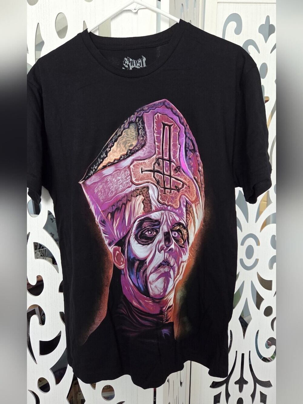 Ghost Band Papa Emeritus IV T-Shirt Size MD Medium Black Purple Rock Metal Tee